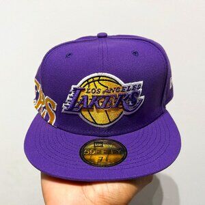 Los Angeles Lakers NBA NE Purple Yellow Fitted Hat - New